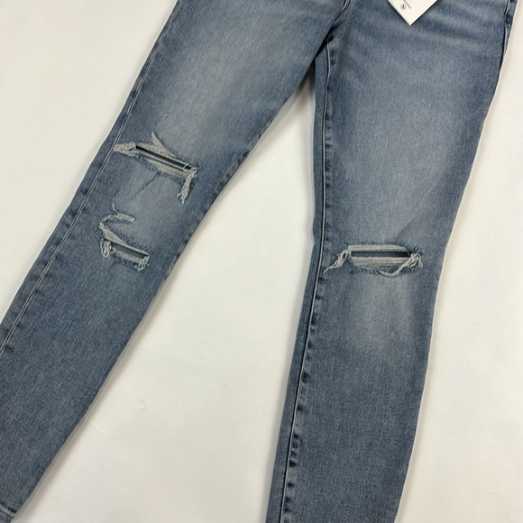 Good American Good Legs Destroyed Skinny Leg Ankle Cropped Designer Jeans - Picture 14 of 16